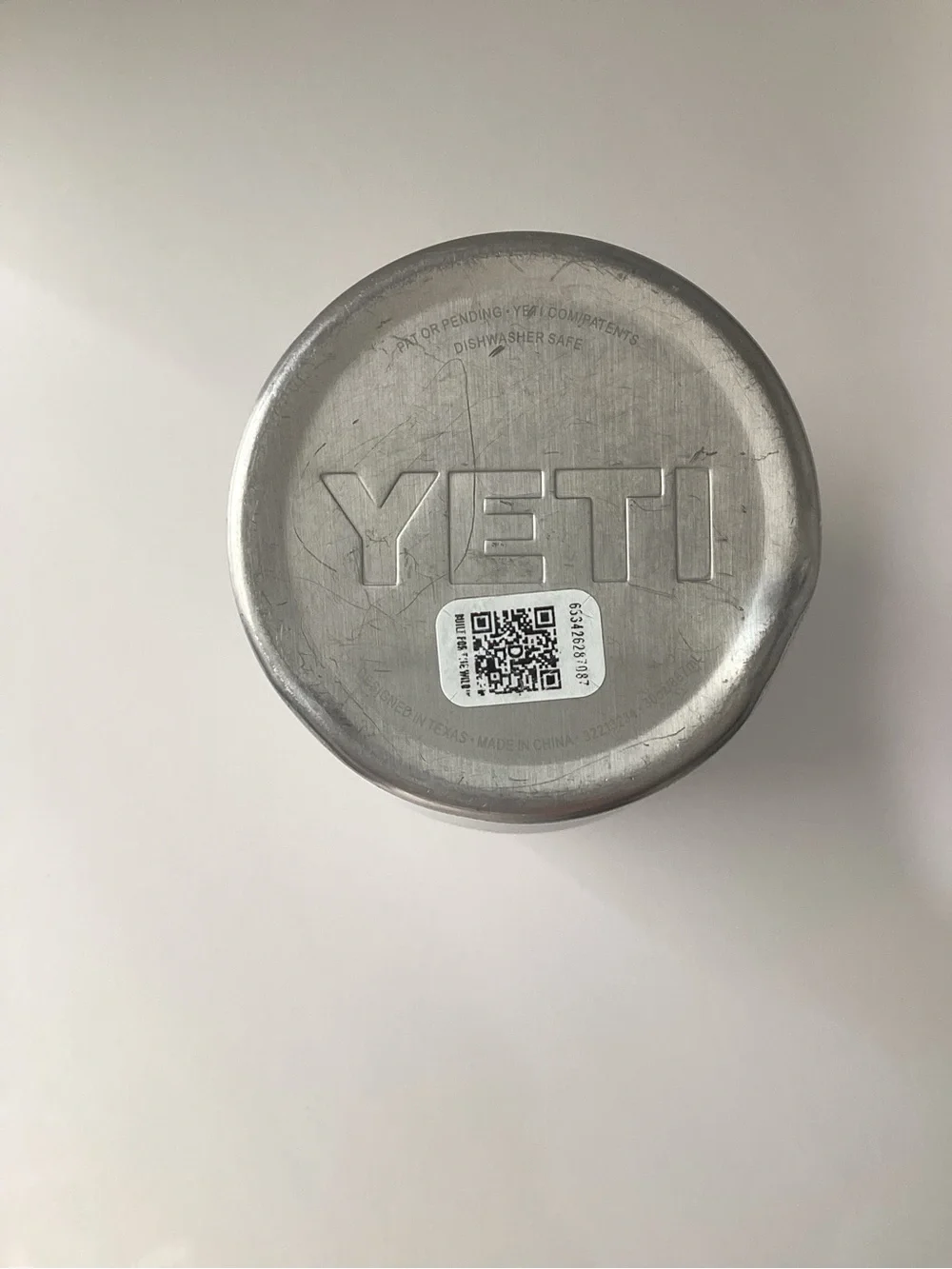 Yeti White Stainless Steel Travel Tumbler with Clear Lid